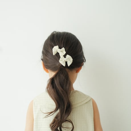 Mini hair ribbon pin 2pc set / La france