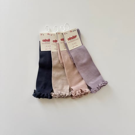 condor / Knee socks with lace edging cuff 2409-2