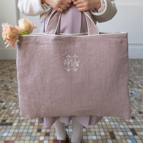 Antique embroidery item / dusty pink