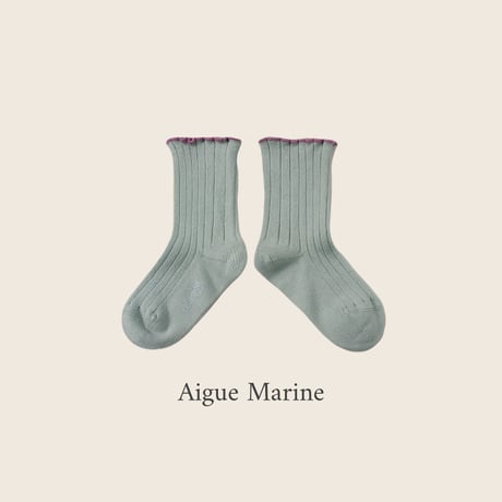 Collegien / Delphine - Lettuce Trim Ribbed Socks