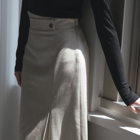 ladies Grace straight skirt / milk tweed