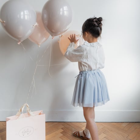 Tulle ribbon skirt / pail blue
