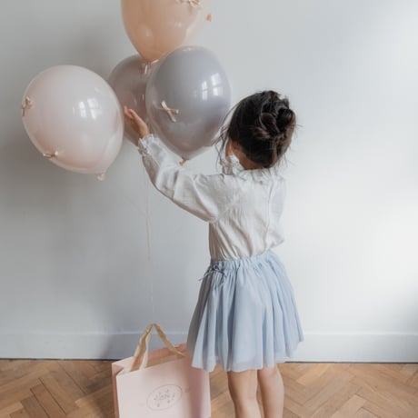 Tulle ribbon skirt / pail blue