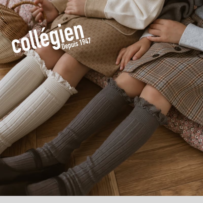 Collegien / Joséphine - Lace-Trim Ribbed Knee-h