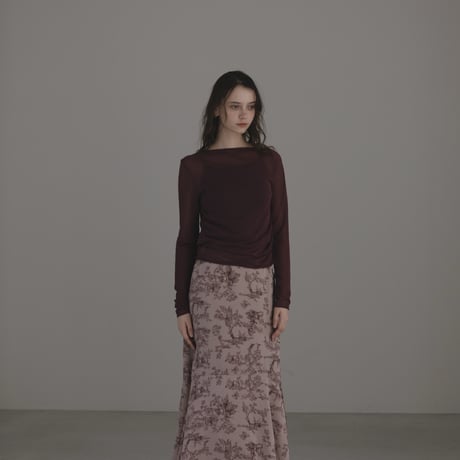 ladies Siren skirt / toile de jouy - pink brown