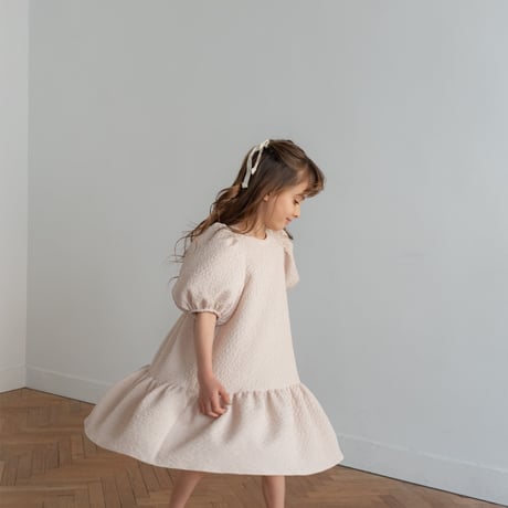 kids Back ribbon dress / baby pink