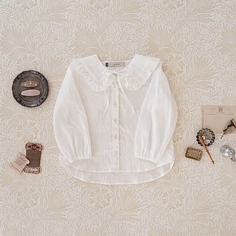 Ribbon blouse / white