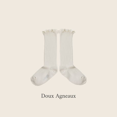 Collegien / Joséphine - Lace-Trim Ribbed Knee-high Socks