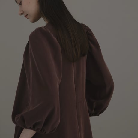 ladies Puff sleeve dress / chocolate