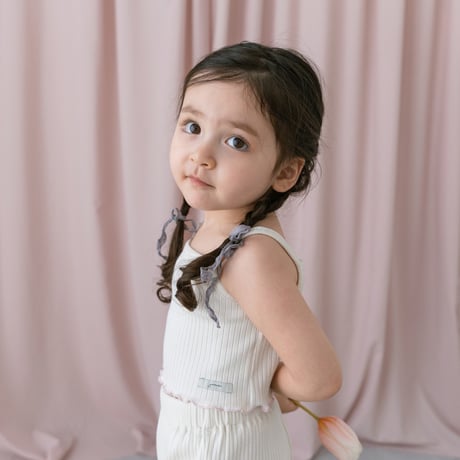 Rib mellow camisole / milk