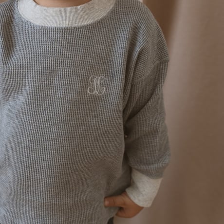 kids Waffle sweat / blue milk