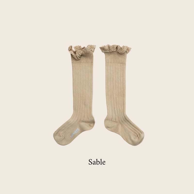 Collegien / Joséphine - Lace-Trim Ribbed Knee-h