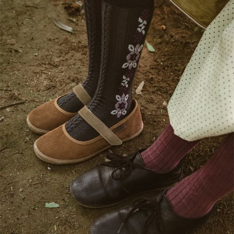 Collegien / Dalia - Jacquard Flower Knee-high Socks