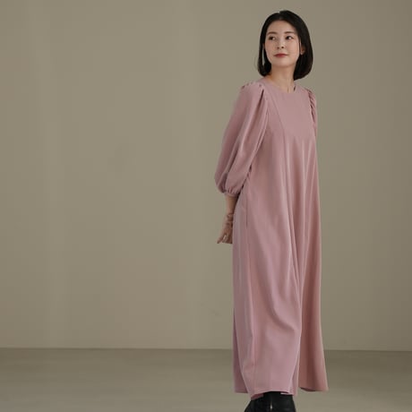 ladies Puff sleeve dress / baked pink