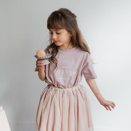 Tulle ribbon skirt / powder pink