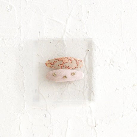 Oval pin 2pc set / Gentle bloom- Afterglow & Blush pink
