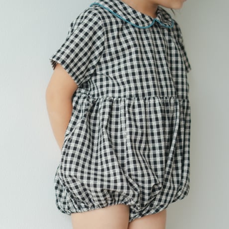 Charlie rompers / Letter check-Shadow