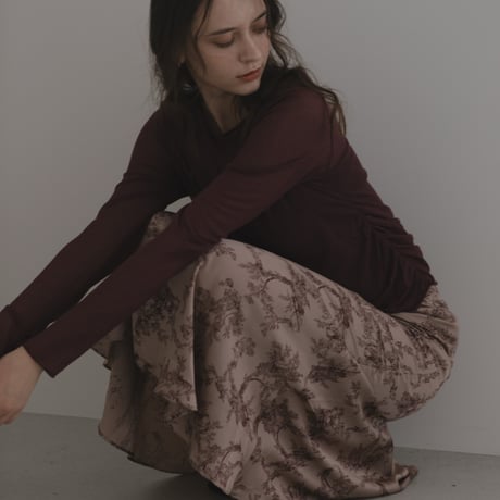 ladies Siren skirt / toile de jouy - pink brown