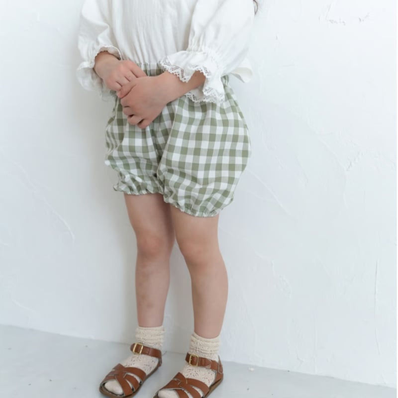 Pine Flower ハンドメイド リネン かぼちゃドロワーズパンツ