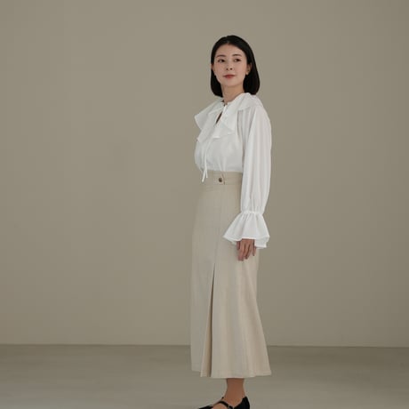 ladies Grace straight skirt / milk tweed