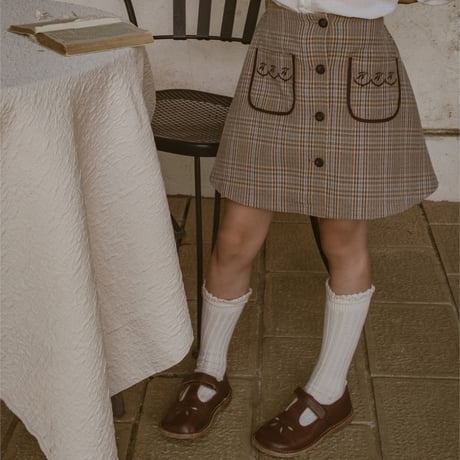 Collegien / Hermine - Chaussettes cachemire et laine avec dentelle