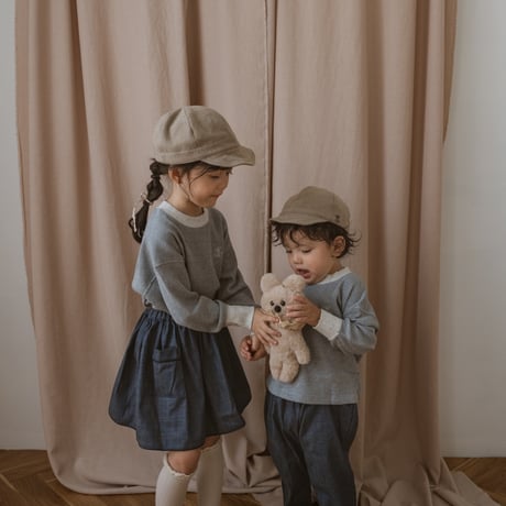 kids Waffle sweat / blue milk