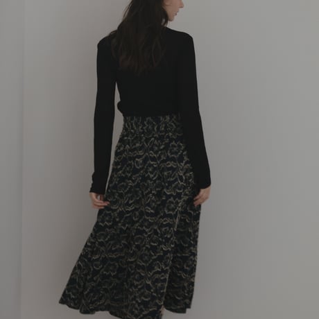 ladies Maison Flare skirt / navy jacquard