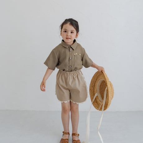 kids Summer shirt / Sand brown