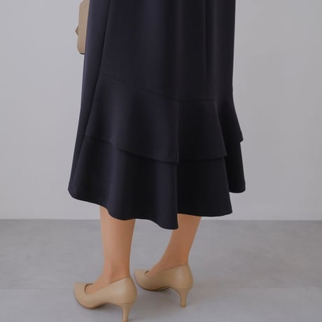 ladies Ceremony double flare dress / navy