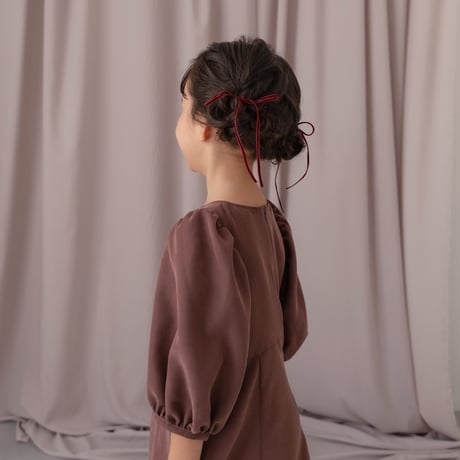 kids Puff sleeve dress / chocolate