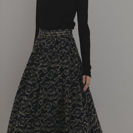 ladies Maison Flare skirt / navy jacquard