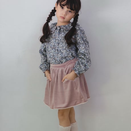 Double button blouse / winter navy flower