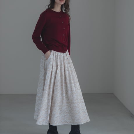 ladies Maison Flare skirt / milk tea jacquard