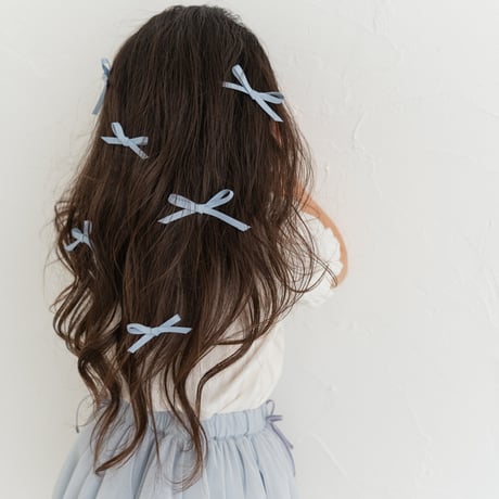 Tulle ribbon skirt / pail blue
