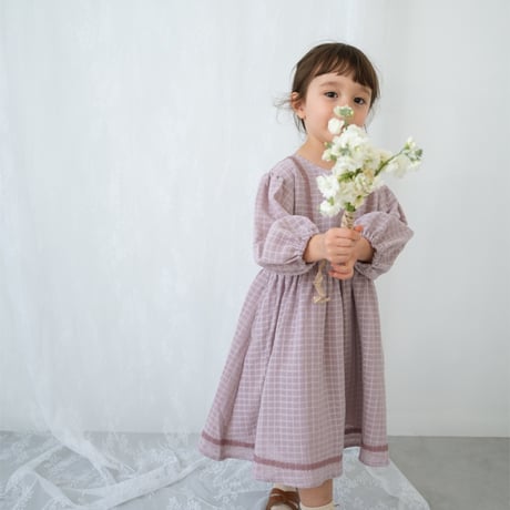 Shadow check dress / lavender