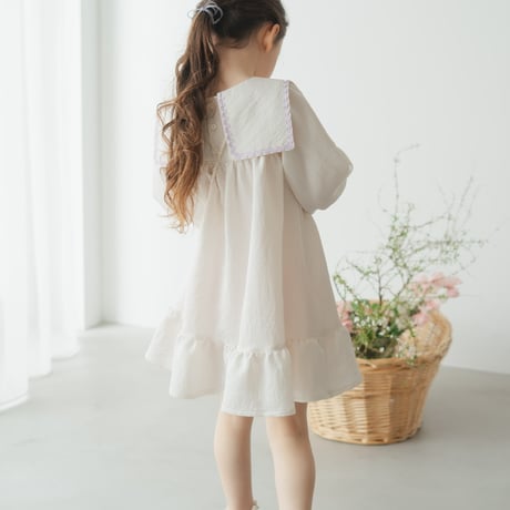 Long sailor dress / Cream