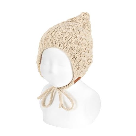 condor / Aran stitch bulky baby bonnet