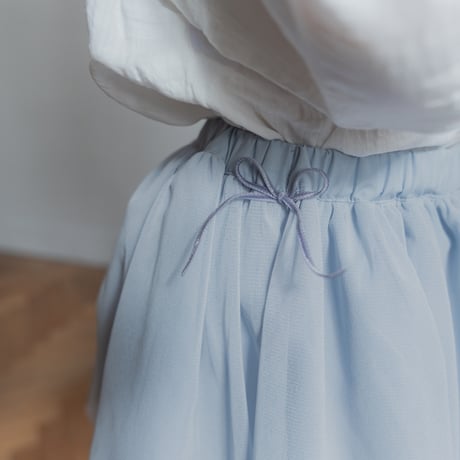 Tulle ribbon skirt / pail blue