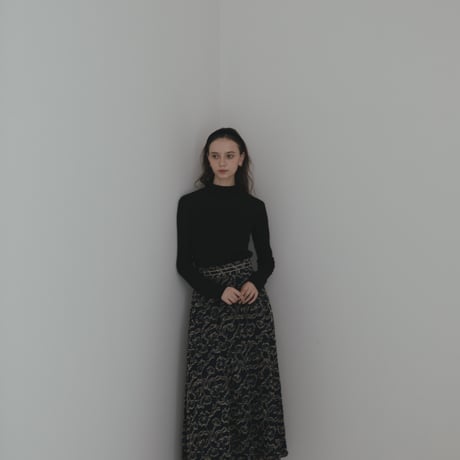 ladies Maison Flare skirt / navy jacquard