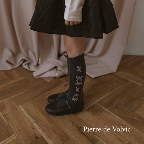 Collegien / Dalia - Jacquard Flower Knee-high Socks