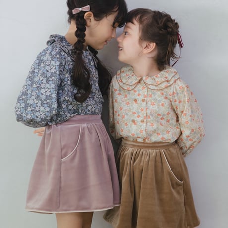 Velvet flare skirt / camel
