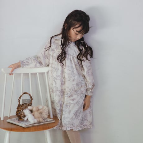 Winter sailor dress / toile de jouy - ivory