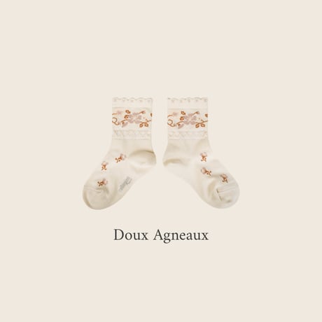 Collegien / Camélia - Jacquard Flower Ankle Socks