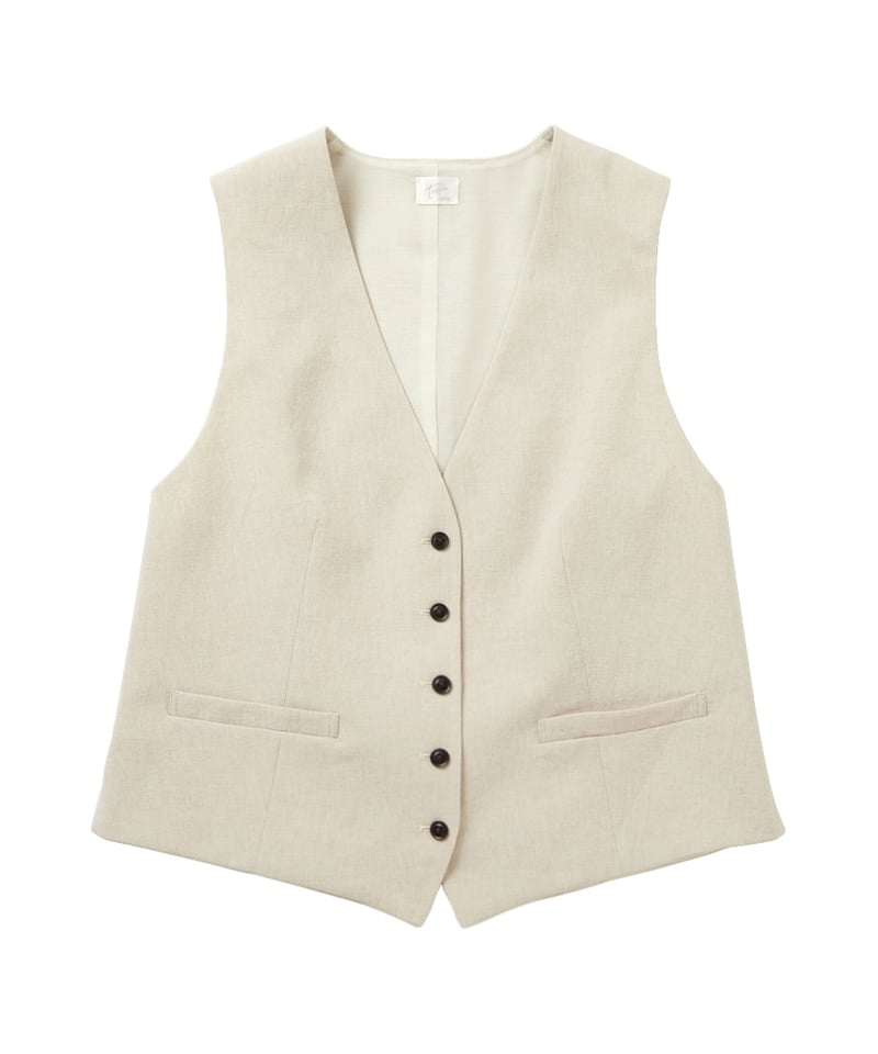 original】linen‐like vest | Trefle blanc