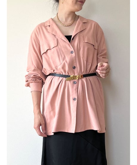 【vintage】silk pocket付shirt