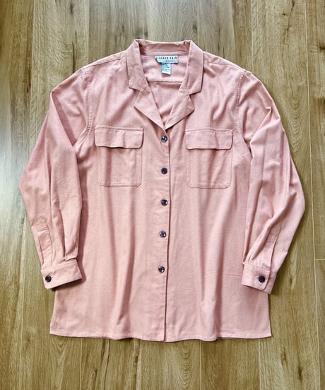 【vintage】silk pocket付shirt