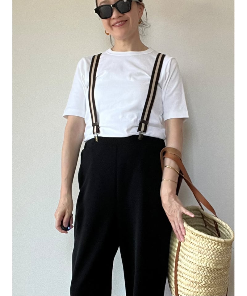 original】Suspenders × Tee | Trefle blanc