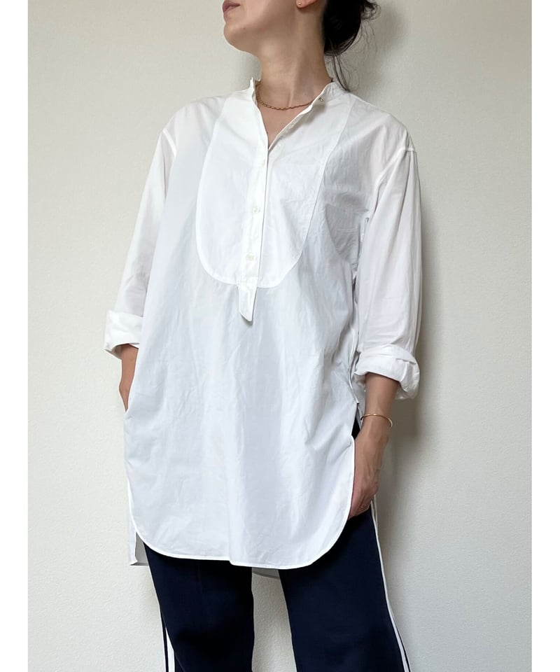 original】ビブフロントバンドカラーshirt | Trefle blanc