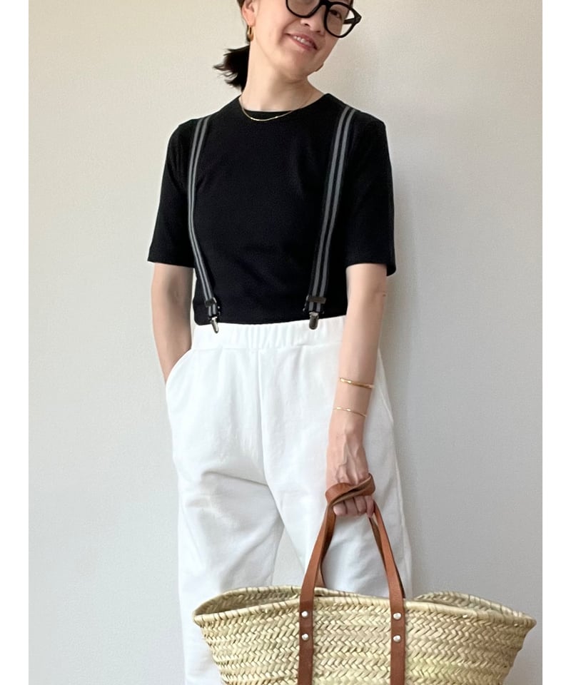 original】Suspenders × Tee | Trefle blanc