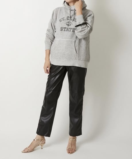 【original】faux leather cropped easy pants
